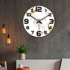 Line Art Rose Flower Wooden Wall Clock