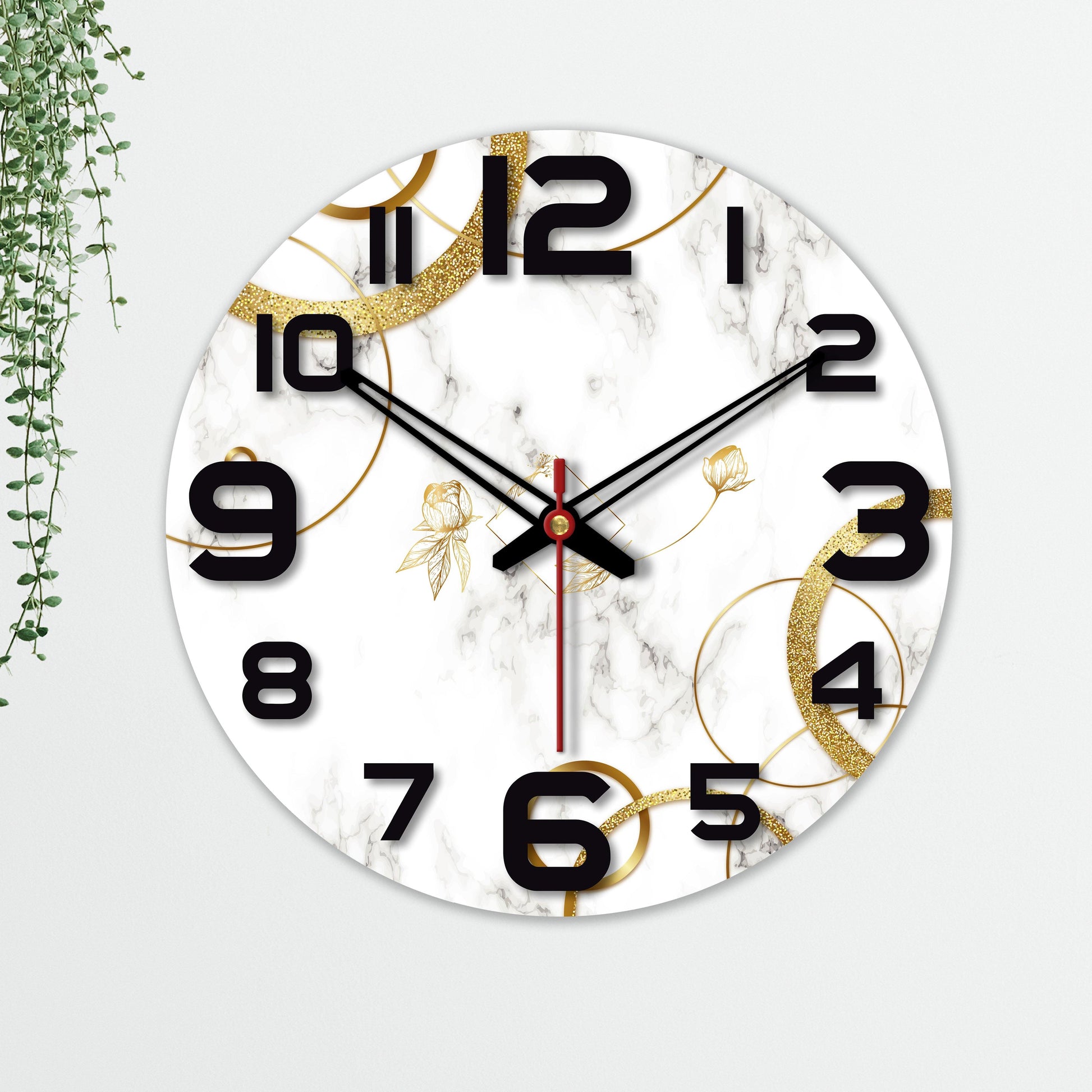 wooden silent wall clock