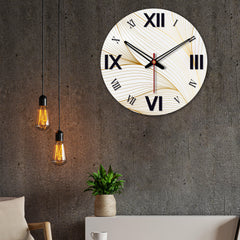 Line Waves Wooden Wall Clock For Living Room