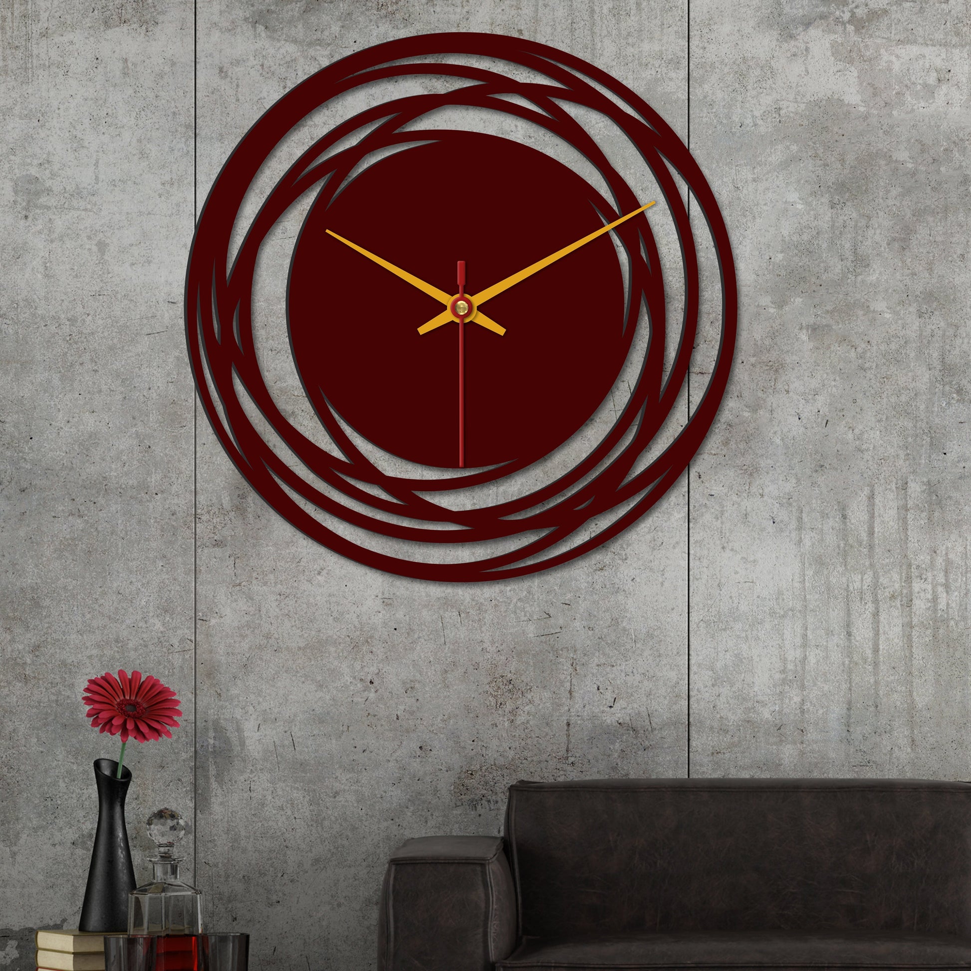 wooden silent wall clock