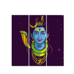Lord Bholenath Canvas Wall Painting of Three Pieces