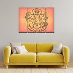 Lord Ganesha Wall Painting of 4 Panels