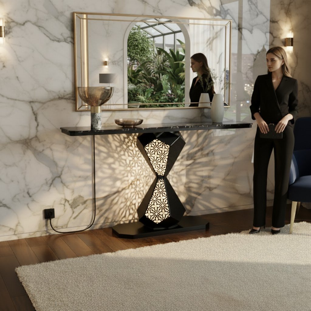 Luxury Marble Console Table for Living Room | Modern Entryway Table Decor