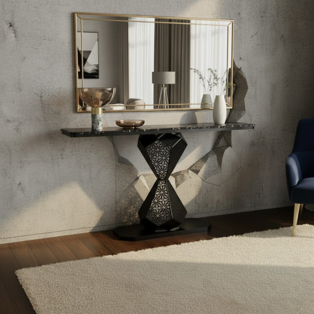 Luxury Marble Console Table for Living Room | Modern Entryway Table Decor