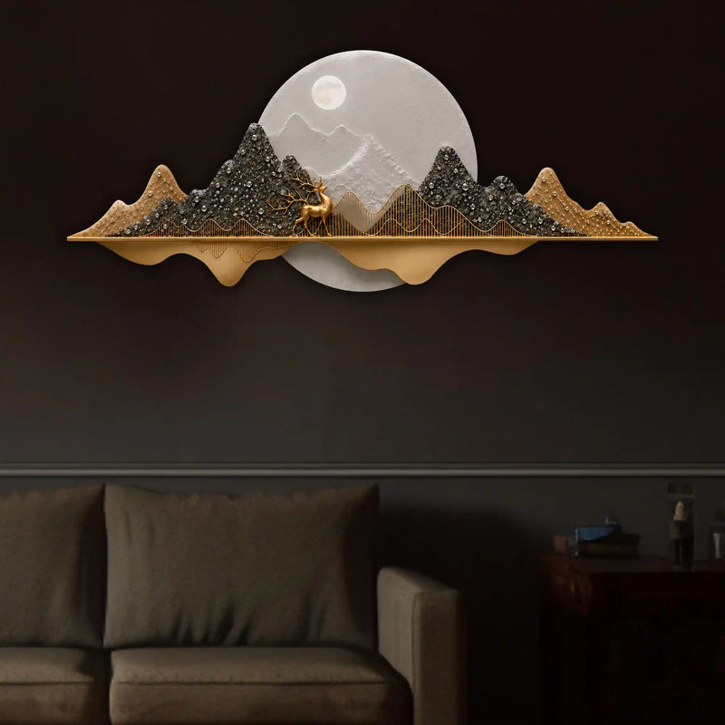 Luxury Moonlit Nature Art Premium Crystal Glass Backlit LED Painting