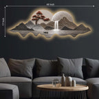 Luxury Mountain Cascade Art Premium Crystal Glass Backlit LED Painting