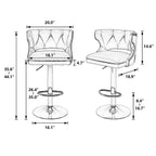 Luxury Black Finish Velvet Bar Lounge Chair with Gold Base