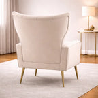 Luxury White Wingback Sofa Lounge Chair with Footrest