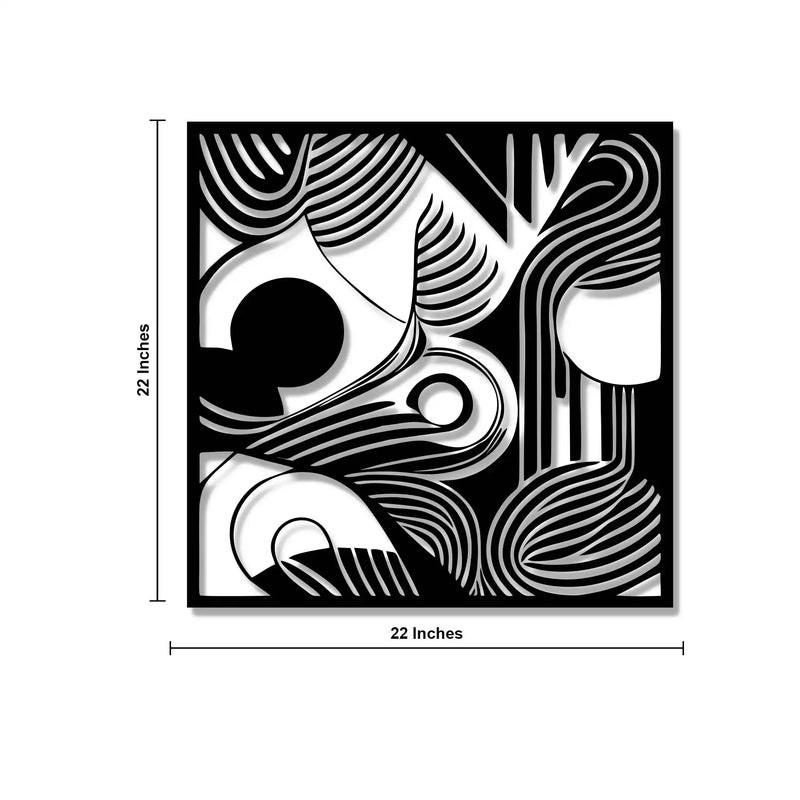 Square Organic Flow Waves Design Metal Art Wall Decor