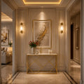 White Tempered Minimalist Stylish Console Table