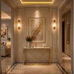 White Tempered Minimalist Stylish Console Table