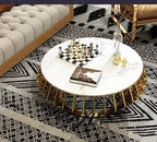Luxury Round Marble Center Table with Gold Base