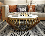 Luxury Round Marble Center Table with Gold Base