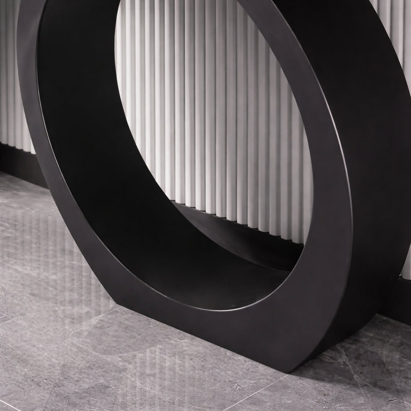 Modern Black Console Table with Circle Base
