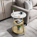 Modern Hall Side Table with Marble Slab X Base
