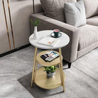 Modern Hall Side Table with Marble Slab X Base
