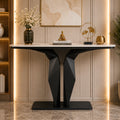 Geometric Black Console with Premium Marble Top