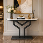 Luxury Y Shape Gold Console with Black Marble Top