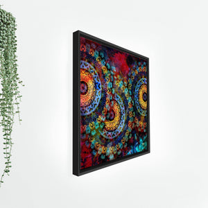 Mandala Art Dark Eyes Floating Canvas Wall Painting Frame