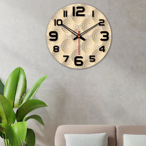 wooden silent wall clock