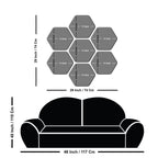 Three Women Dancing Hexagon Painting of 7 Pieces