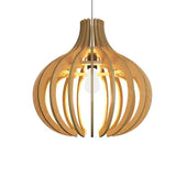 Modern Design Onion Shape Wooden Ceiling Lamp 