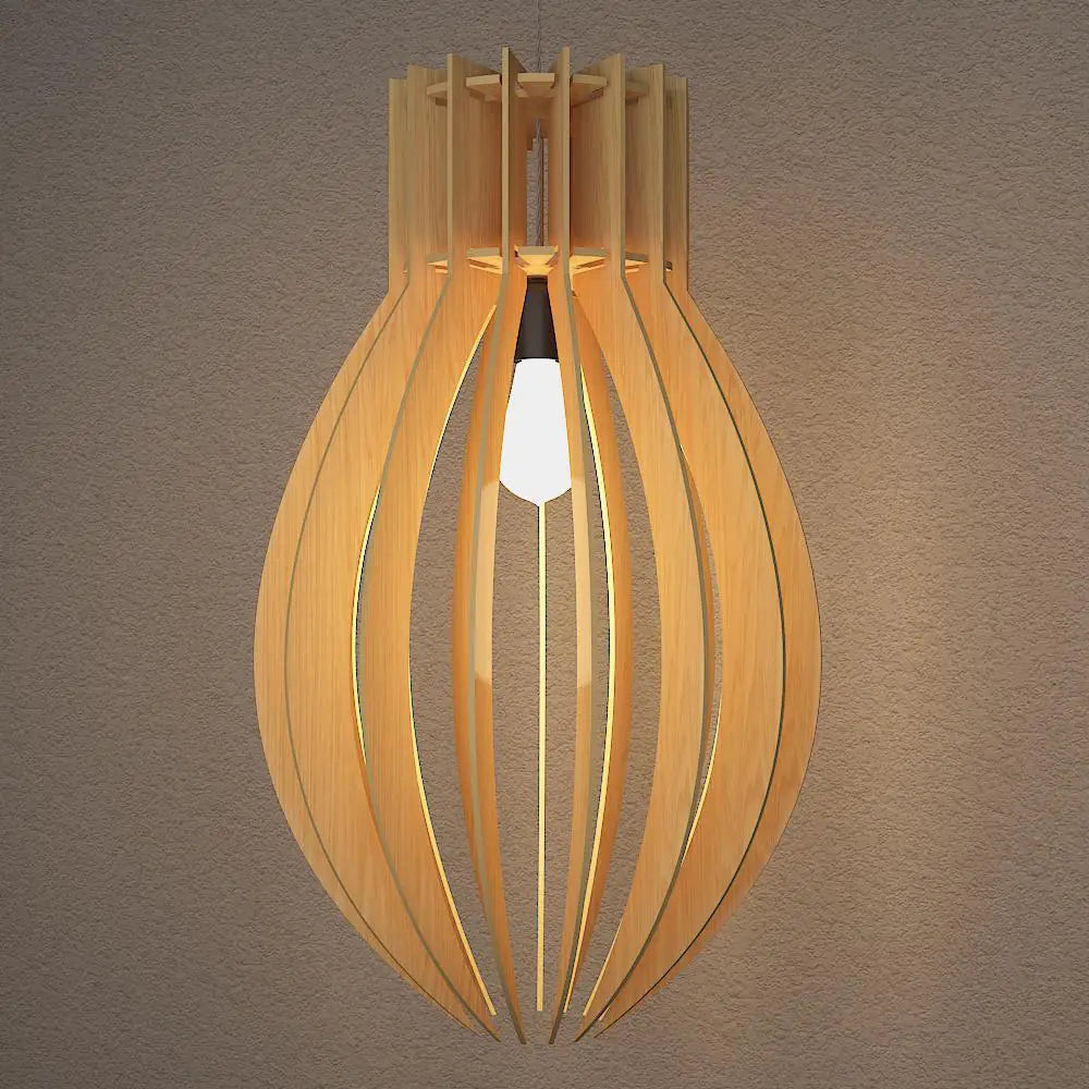 Modern Design Oval Shape Wooden Ceiling Lamp For Home Decoration, Living Room