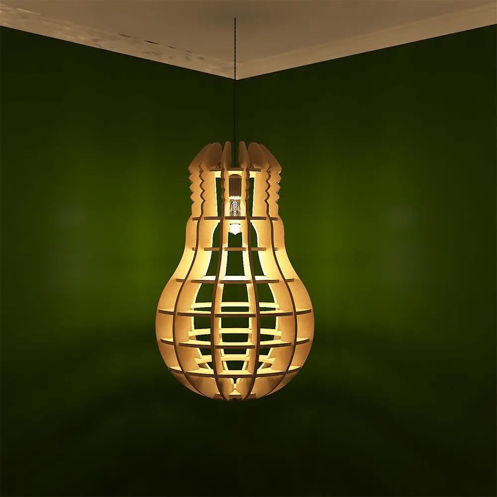 Modern Design Sphere Bulb Wooden Ceiling Lamp For Home Decoration, Living Room