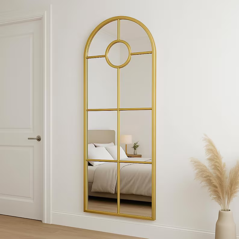 Modern Arched Window Wall Mirrorr | Large Frame Mirror (3 Peice)