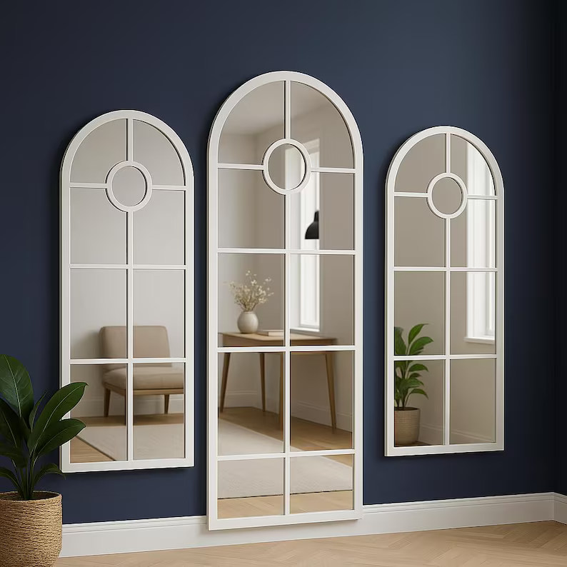 Modern Arched Window Wall Mirrorr | Large Frame Mirror (3 Peice)