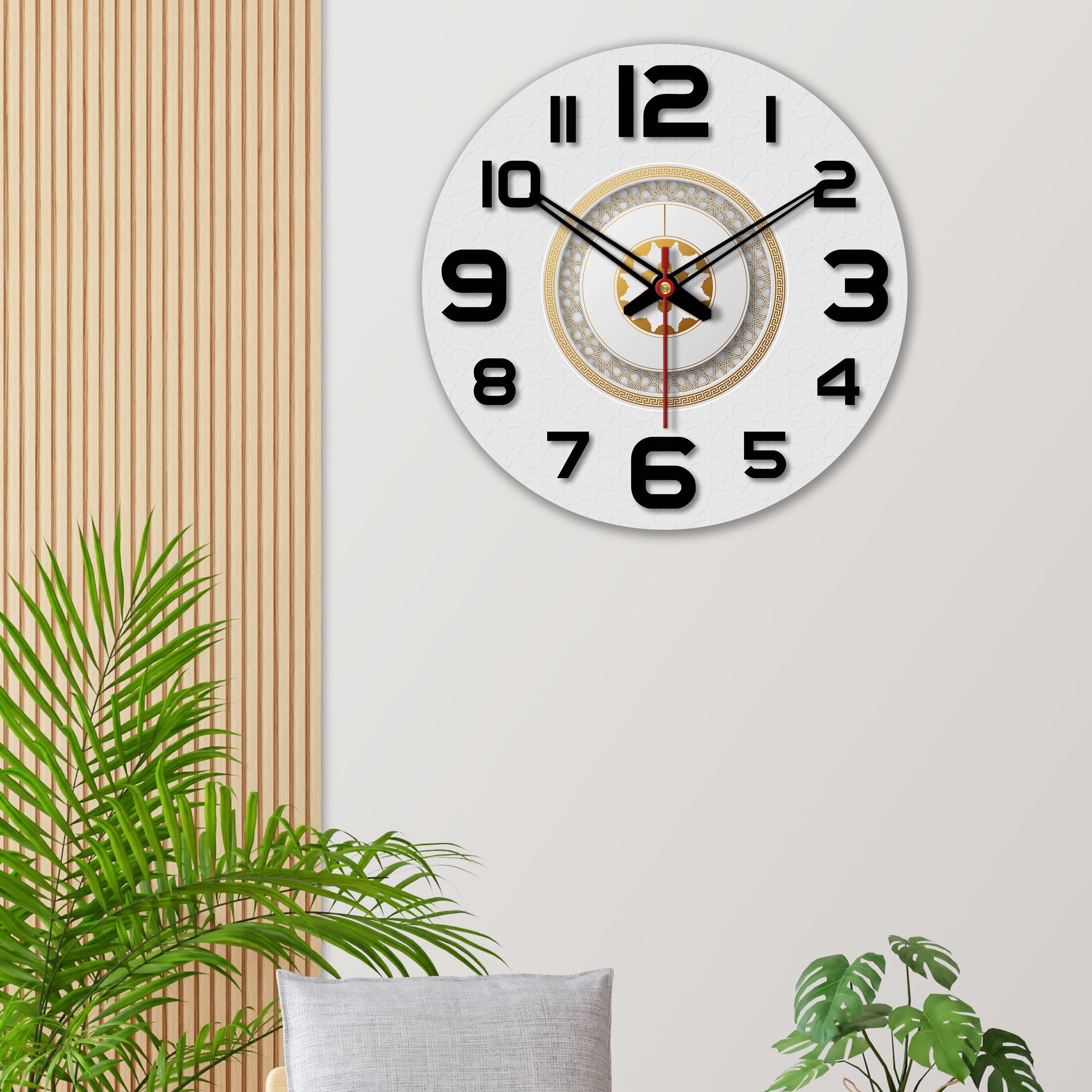 wooden silent wall clock