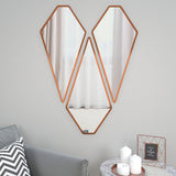 Vanity Mirrors Set of 3 with Copper Finish Frame