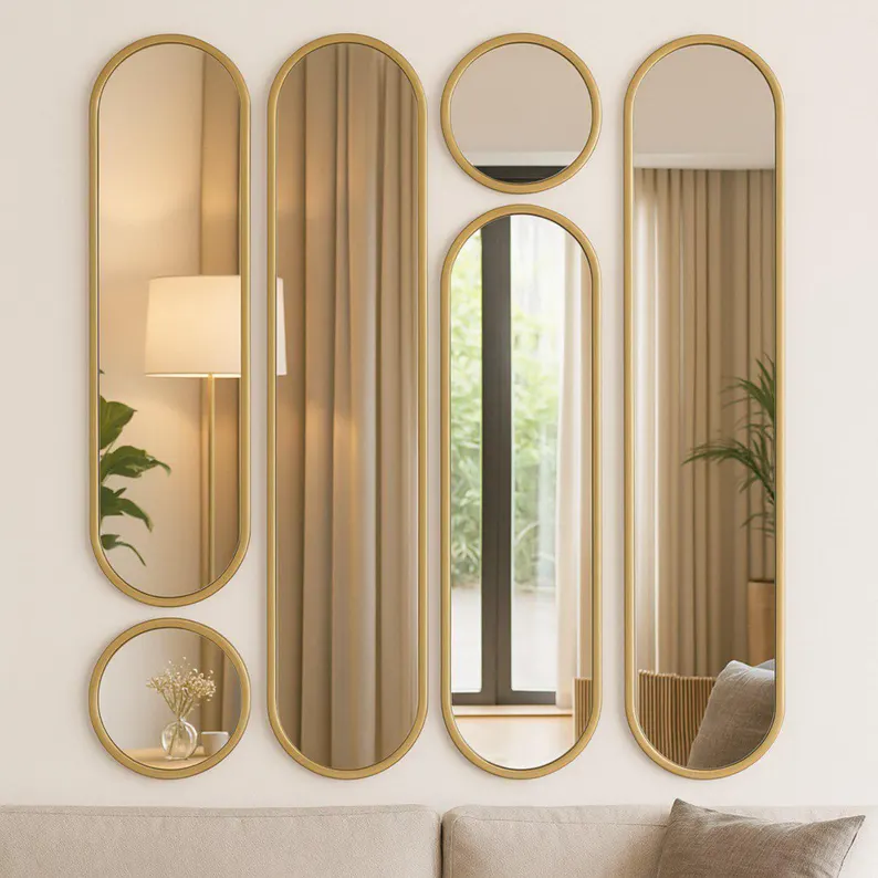 Modern Wall Mirror Set | Metal Frame Mirrors