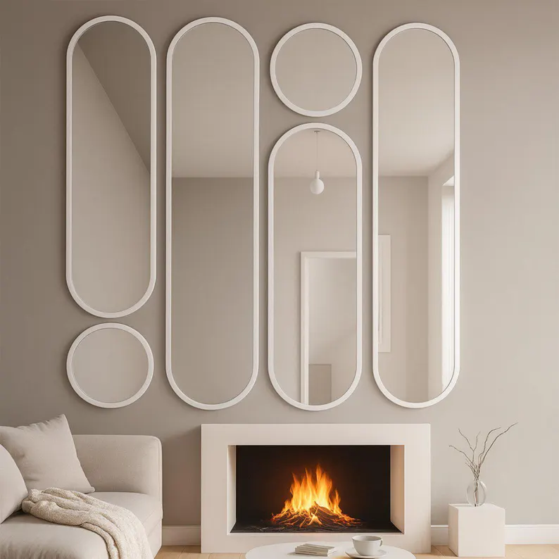 Modern Wall Mirror Set | Metal Frame Mirrors