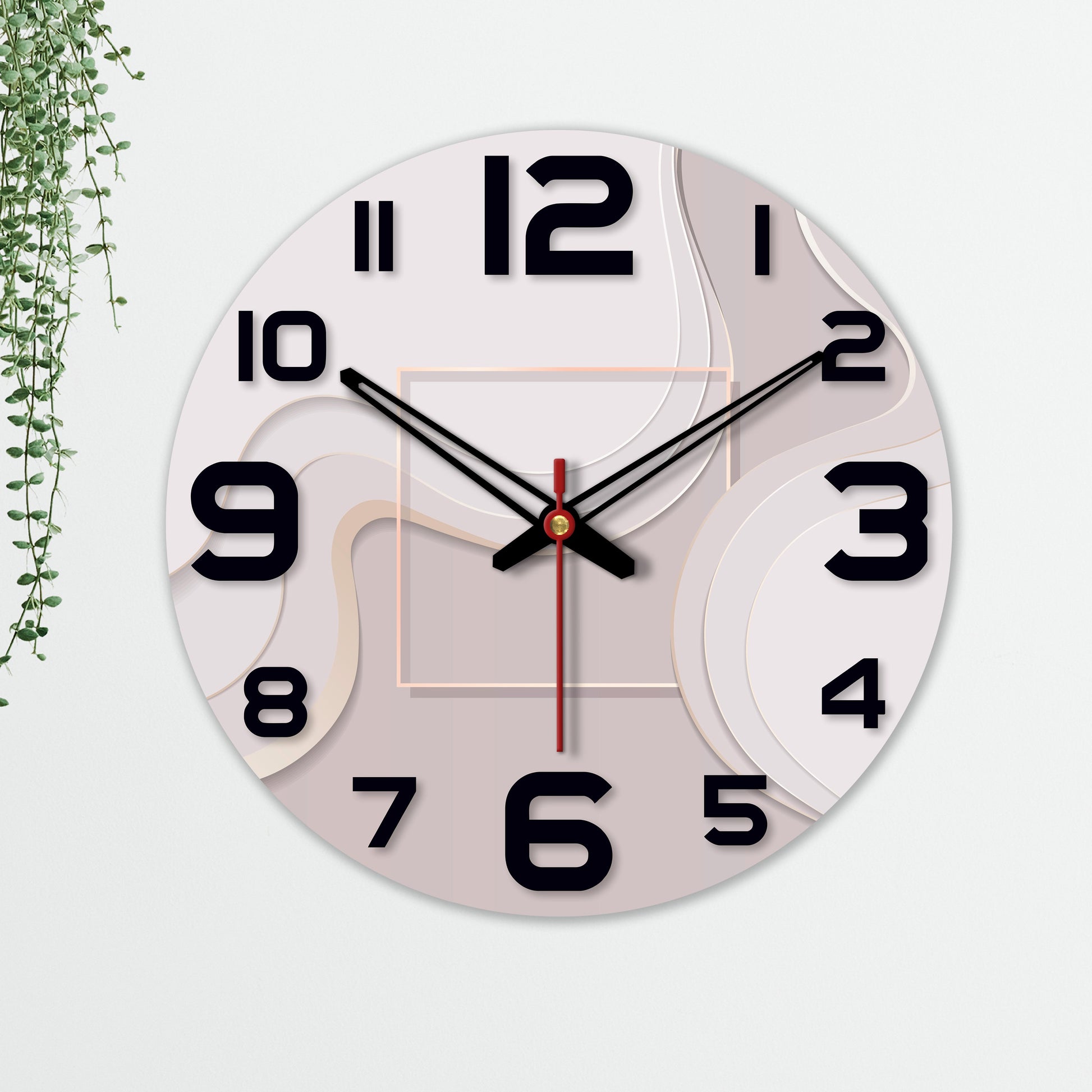 wooden silent wall clock