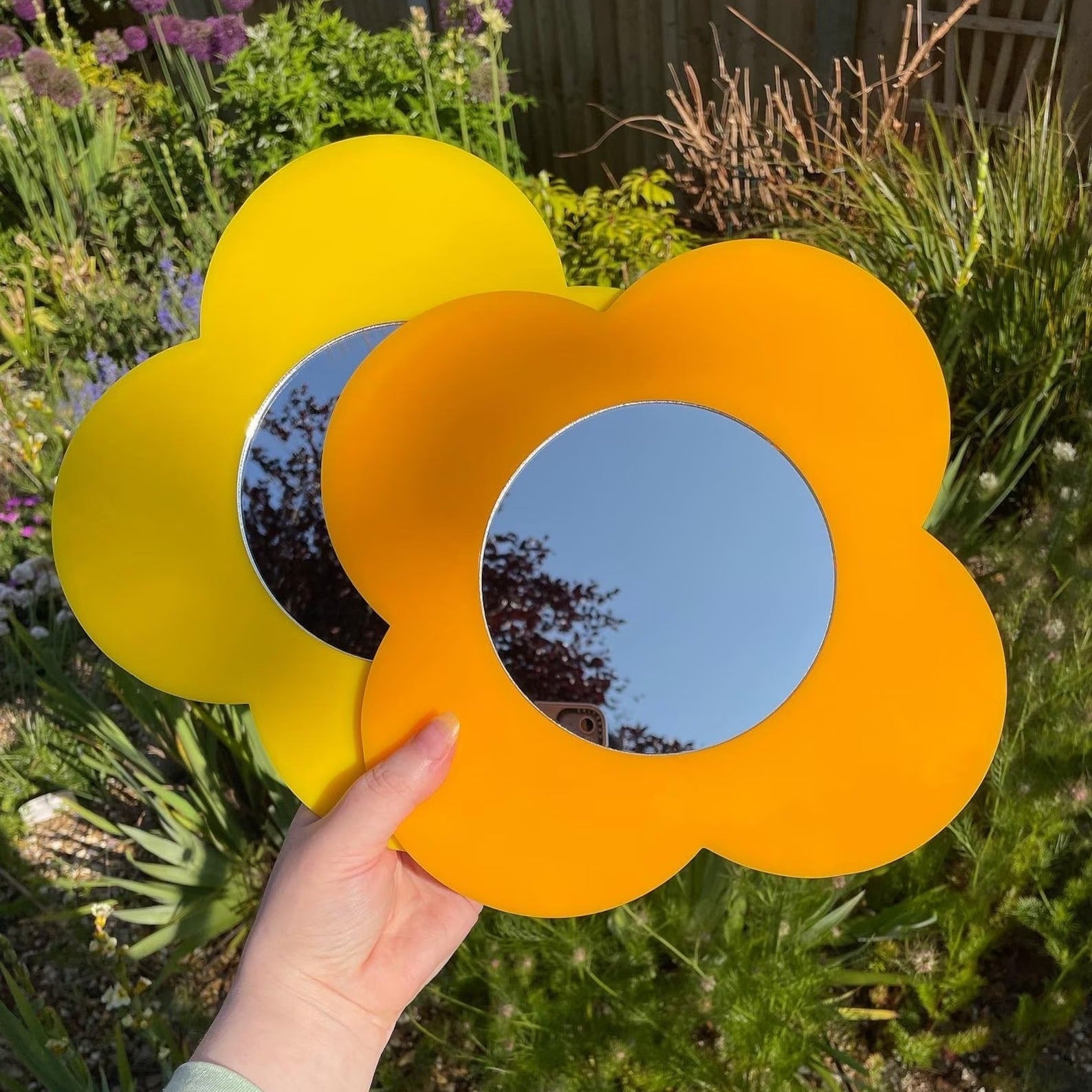 orange-floral-decorative-mirror-cute-wall-mirror-for-bedroom