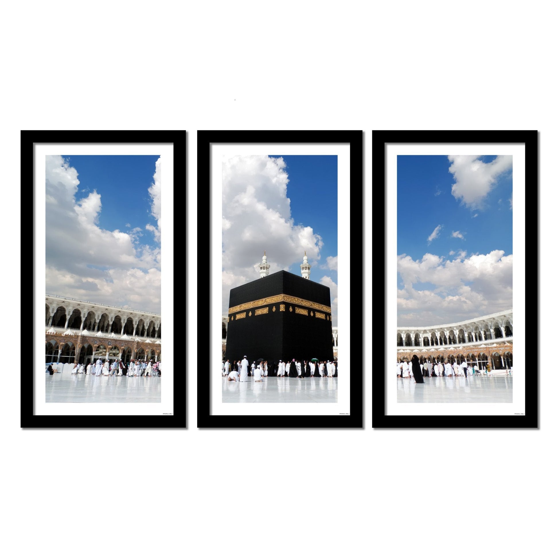 Premium 3 Pieces Wall Hanging Frame of Masjid Al Haram