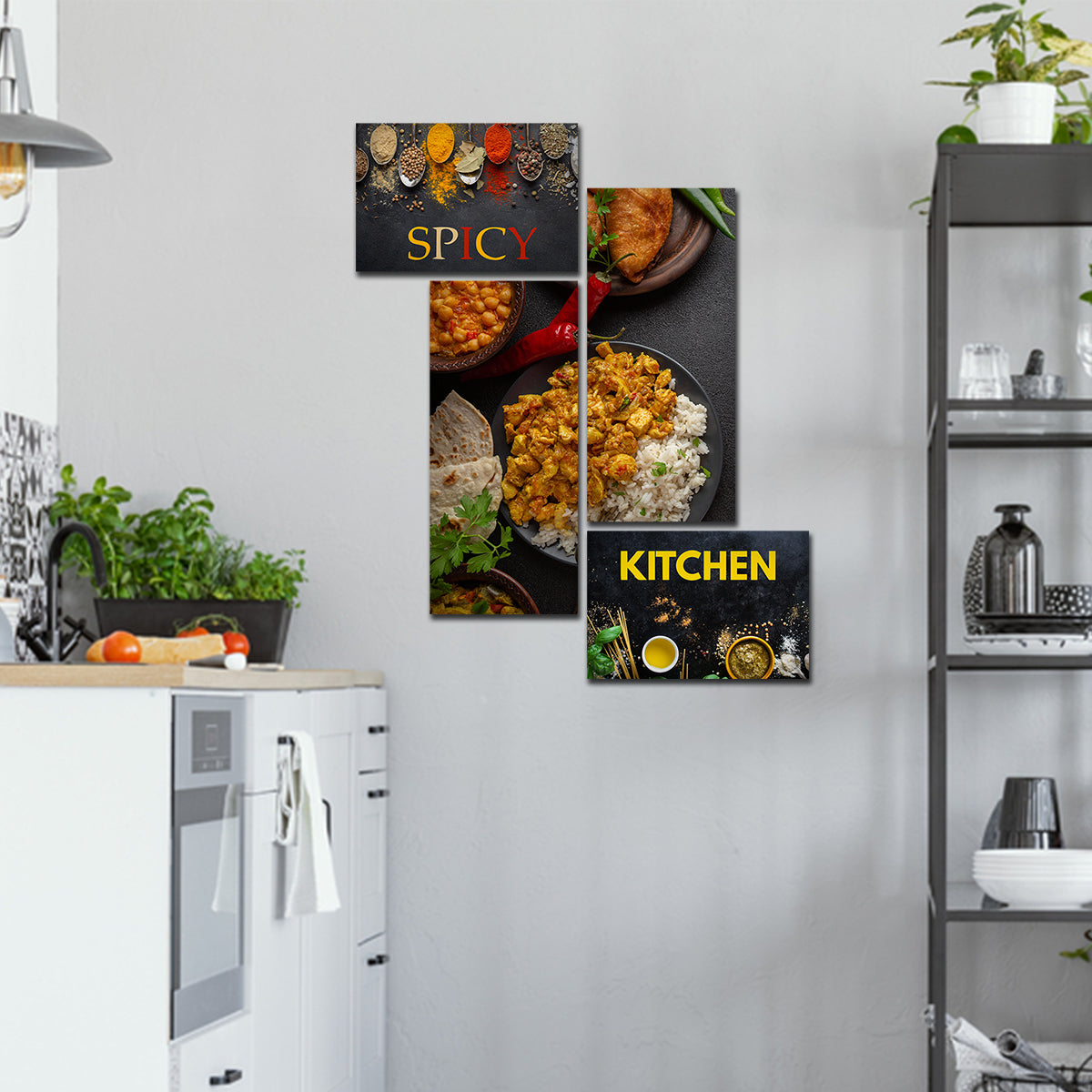 Premium Canvas Wall Painting for Kitchen of 4 Pieces