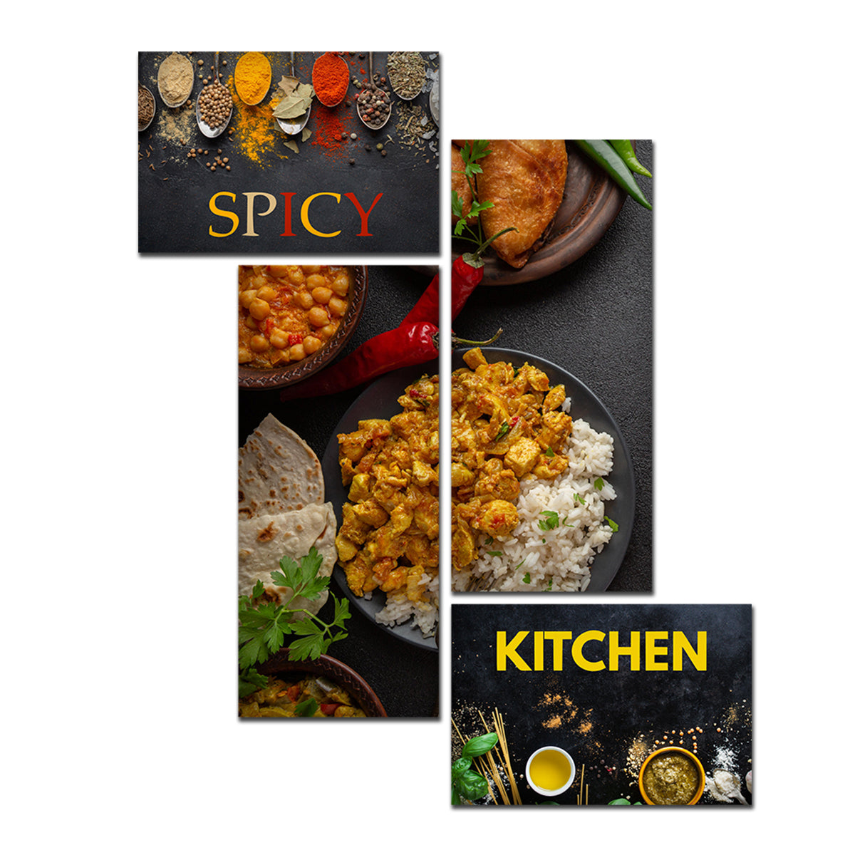 Premium Canvas Wall Painting for Kitchen of 4 Pieces