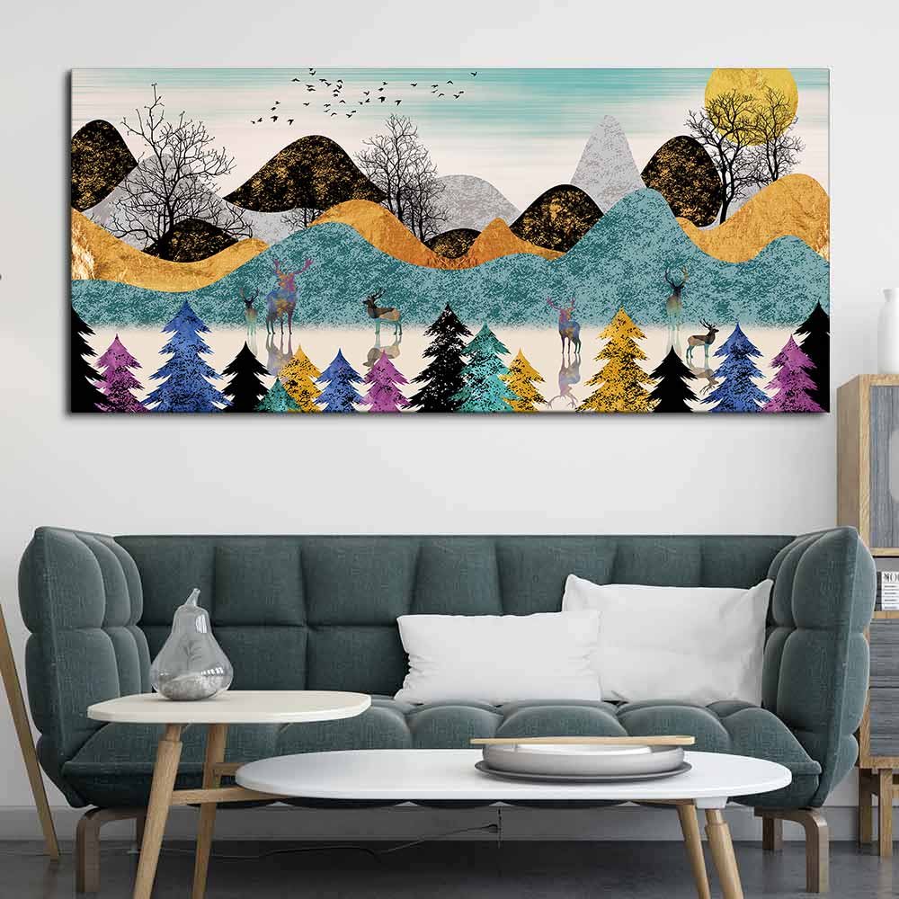 Modern Art Forest Premium Canvas wall Painting