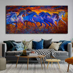 Seven Horse Running in Field Canvas wall Painting