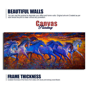 Seven Horse Running in Field Canvas wall Painting