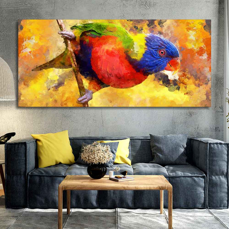 Colorful Parrot Abstract Art Canvas wall Painting