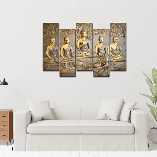 Sculpture Buddha In Temple Wall Painting