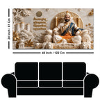 Chhatrapati Shivaji Maharaj on Royal Throne 3D Canvas Wall Painting