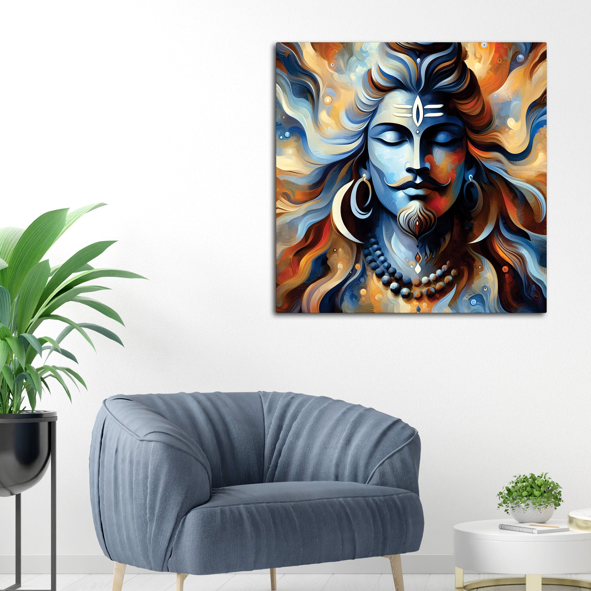 Shiva Mystical Aura Painting Mahadev Canvas Wall Decor
