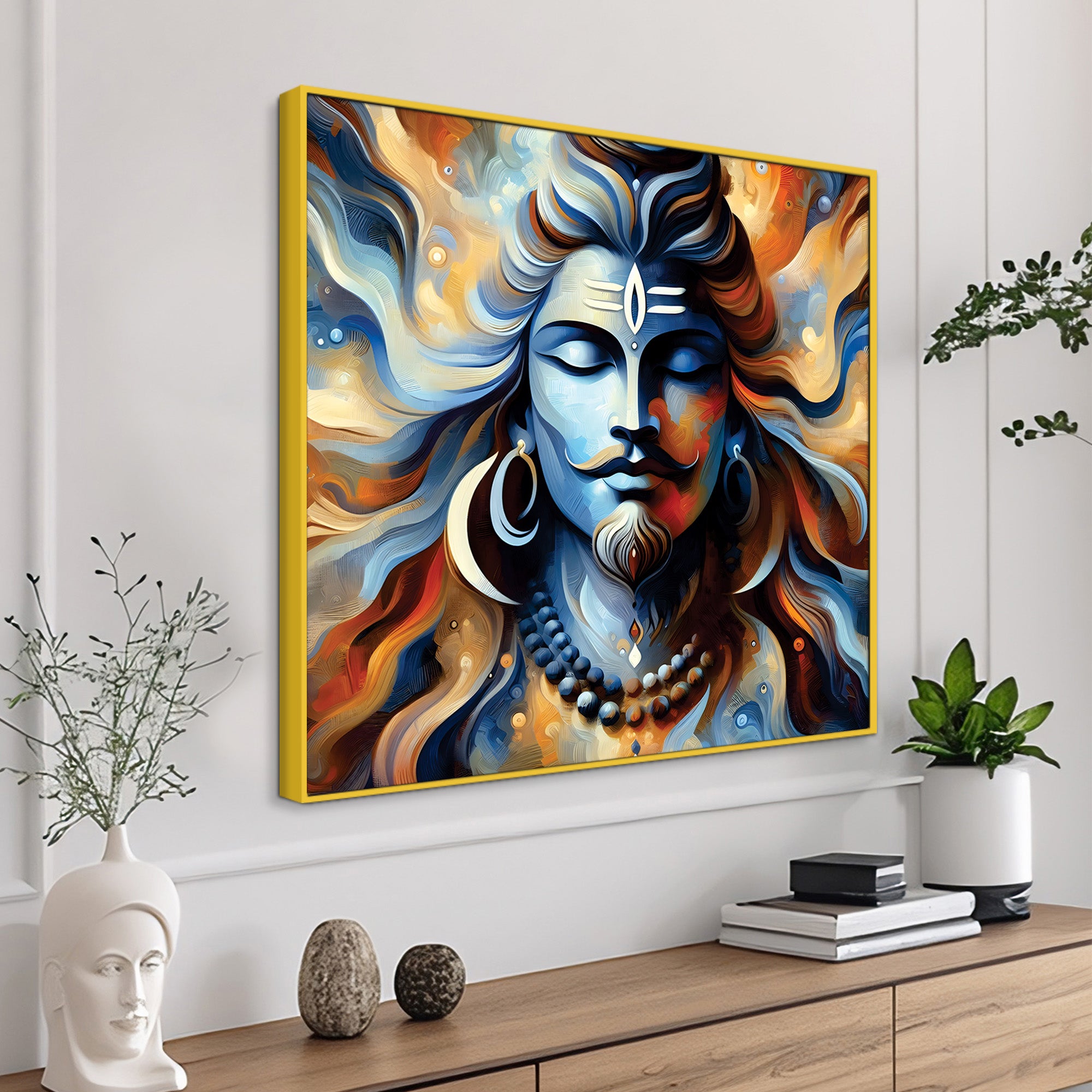 Shiva Mystical Aura Painting Mahadev Canvas Wall Decor