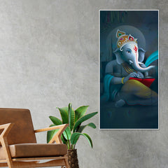 Auspicious God Ganesha Canvas Wall Painting