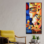 Abstract Art Radha Krishna Canvas Wall Painting