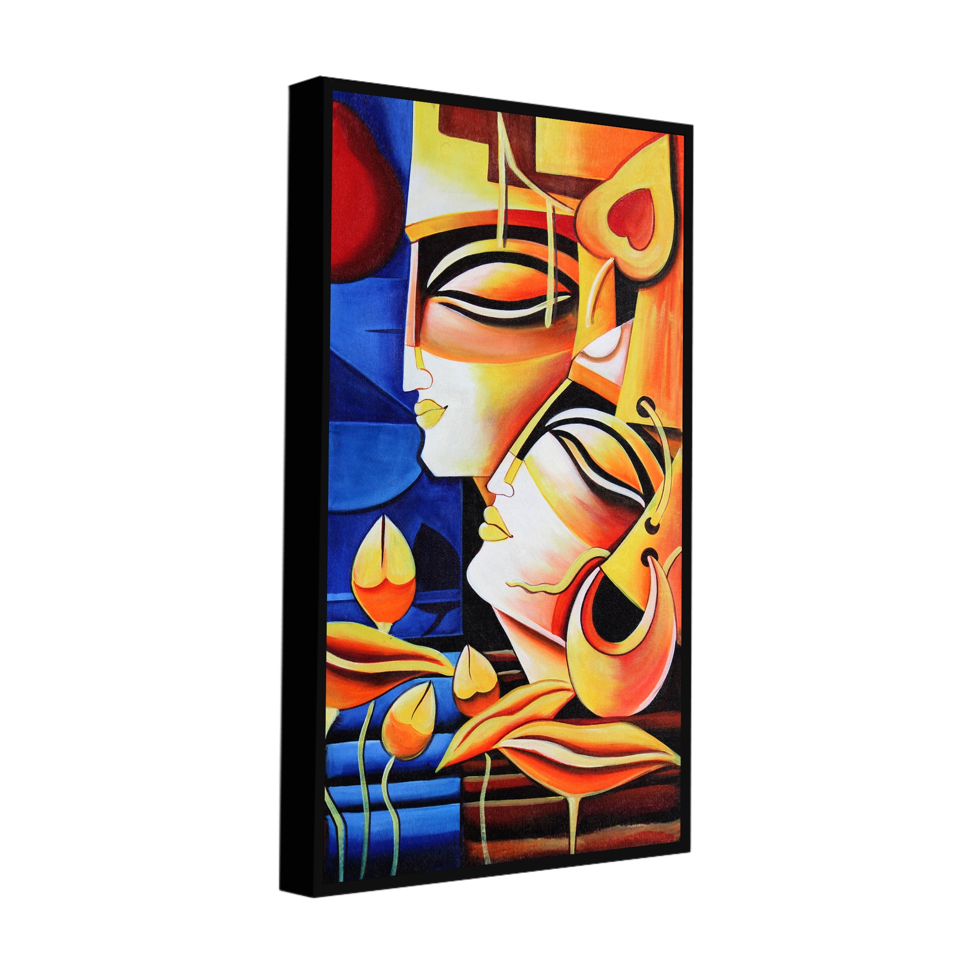 Abstract Art Radha Krishna Canvas Wall Painting